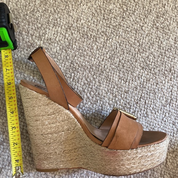 Pour La Victoire Jacqueline luggage nude platform sandals with ankle strap 9M - Picture 12 of 13